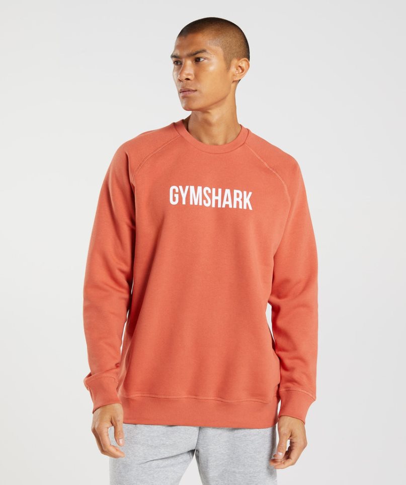 Men\'s Gymshark Apollo Crew Sweatshirts Orange | CA 1570N3